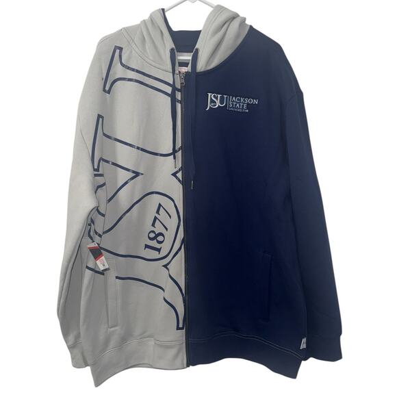 NWT! Mitchell & Ness JSU Colorblock Hoodie Jackson State University - Size 2XL - Picture 1 of 5